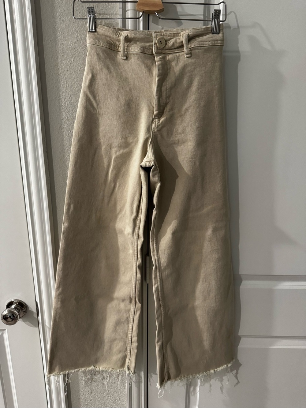 Zara Marine Pant - Tan Wide-Leg Flare Jeans
